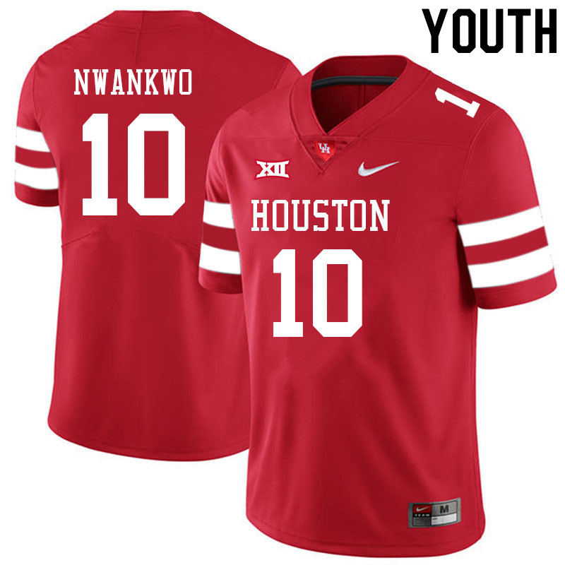 Youth #10 Chidozie Nwankwo Houston Cougars College Big 12 Conference Football Jerseys Sale-Red - Click Image to Close